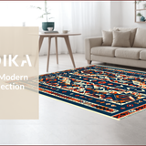 Ultra Soft Area Rug, Non Slip, Stain Resistant, Washable Area Rugs for Living Room, Bedroom, Boho Geometric Soft Dining Room Rug(Blue)