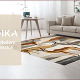 Ultra Soft Area Rug, Non Slip, Stain Resistant, Washable Area Rugs for Living Room, Bedroom, Exotic Antelope Print Elegance(Brown)