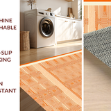 Ultra Soft Area Rug, Non Slip, Stain Resistant, Washable Area Rugs for Living Room, Bedroom, Striking Warm Tones Medallion Layout(Orange)