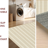 Ultra Soft Area Rug, Non Slip, Stain Resistant, Washable Area Rugs for Living Room, Bedroom, Rustic Textured Trellis Aesthetic(Beige)