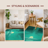 Chic Modern Ombre Waves(Green)