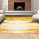 Ultra Soft Area Rug, Non Slip, Stain Resistant, Washable Area Rugs for Living Room, Bedroom, Soft Pastel Circular Accents(Gold)