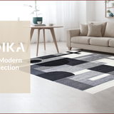 Ultra Soft Area Rug, Non Slip, Stain Resistant, Washable Area Rugs for Living Room, Bedroom, Contemporary Minimalist Linear Design(Gray)