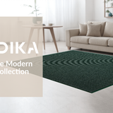 Ultra Soft Area Rug, Non Slip, Stain Resistant, Washable Area Rugs for Living Room, Bedroom, Serene Monochrome Gridded Style(Green)