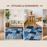 Eclectic Patchwork Geometric Fusion(Blue)