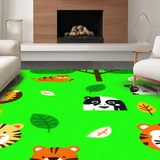 Ultra Soft Area Rug, Non Slip, Stain Resistant, Washable Area Rugs for Living Room, Bedroom, Enchanting Forest Animal Landscape(Green)