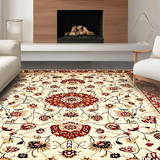 Ultra Soft Area Rug, Non Slip, Stain Resistant, Washable Area Rugs for Living Room, Bedroom, Rustic Earthy Toned Patterns(Red)