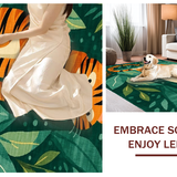 Ultra Soft Area Rug, Non Slip, Stain Resistant, Washable Area Rugs for Living Room, Bedroom, Lively Cartoon Wildlife Pattern(Orange)