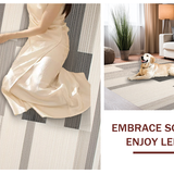 Ultra Soft Area Rug, Non Slip, Stain Resistant, Washable Area Rugs for Living Room, Bedroom, Sleek Contemporary Multi-Hued Pattern(Beige)