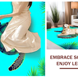 Fresh Tropical Vibes Floor Covering(Blue)