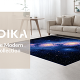 Ultra Soft Area Rug, Non Slip, Stain Resistant, Washable Area Rugs for Living Room, Bedroom, Whimsical Starfield Design Element(Blue)