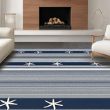 Ultra Soft Area Rug, Non Slip, Stain Resistant, Washable Area Rugs for Living Room, Bedroom, Artistic Coastal Inspired Textural Blend(Blue)