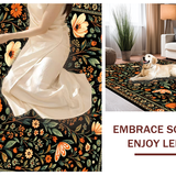 Ultra Soft Area Rug, Non Slip, Stain Resistant, Washable Area Rugs for Living Room, Bedroom, Whimsical Butterfly and Flower Theme(Black)