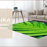 Ultra Soft Area Rug, Non Slip, Stain Resistant, Washable Area Rugs for Living Room, Bedroom, Tropical Leaf Velvet(Green)