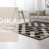 Ultra Soft Area Rug, Non Slip, Stain Resistant, Washable Area Rugs for Living Room, Bedroom, Bold Monochrome Diamond Arrangement(Beige)