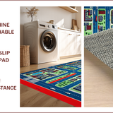 Ultra Soft Area Rug, Non Slip, Stain Resistant, Washable Area Rugs for Living Room, Bedroom, Multicolor Urban Adventure Mat(Gray)