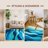 Contemporary Flowing Wave Art(Blue)