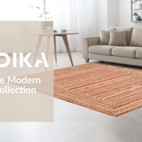 Ultra Soft Area Rug, Non Slip, Stain Resistant, Washable Area Rugs for Living Room, Bedroom, Sophisticated Woven Earth Tone Rug(Orange)