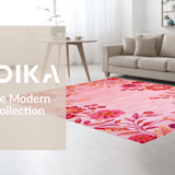 Ultra Soft Area Rug, Non Slip, Stain Resistant, Washable Area Rugs for Living Room, Bedroom, Stylish Abstract Floral Celebration(Pink)