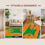 Ultra Soft Area Rug, Non Slip, Stain Resistant, Washable Area Rugs for Living Room, Bedroom, Dynamic Fire Patterned Aesthetic(Orange)