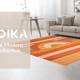 Ultra Soft Area Rug, Non Slip, Stain Resistant, Washable Area Rugs for Living Room, Bedroom, Elegant Earthy Abstract Design(Orange)