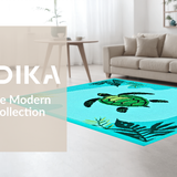 Ultra Soft Area Rug, Non Slip, Stain Resistant, Washable Area Rugs for Living Room, Bedroom, Vibrant Oceanic Animal Motif(Blue)