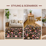 Artistic Floral Bird Motif(Black)