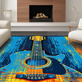 Artistic Round Guitar Motif(Blue)