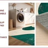 Ultra Soft Area Rug, Non Slip, Stain Resistant, Washable Area Rugs for Living Room, Bedroom, Modern Distressed Wave(Green)
