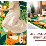Ultra Soft Area Rug, Non Slip, Stain Resistant, Washable Area Rugs for Living Room, Bedroom, Vibrant Playful Safari Theme(Green)