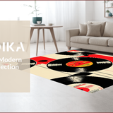 Ultra Soft Area Rug, Non Slip, Stain Resistant, Washable Area Rugs for Living Room, Bedroom, Retro Music Cassette Style(Black)