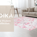 Ultra Soft Area Rug, Non Slip, Stain Resistant, Washable Area Rugs for Living Room, Bedroom, Artistic Gray and Yellow Harmony(Pink)