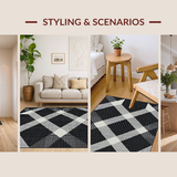 Ultra Soft Area Rug, Non Slip, Stain Resistant, Washable Area Rugs for Living Room, Bedroom, Modern Abstract Geometric Style(Gray)