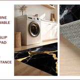 Ultra Soft Area Rug, Non Slip, Stain Resistant, Washable Area Rugs for Living Room, Bedroom, Marble Pattern Bedroom Area Rug Non-Shedding(Black)