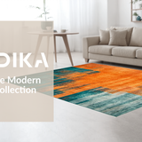 Ultra Soft Area Rug, Non Slip, Stain Resistant, Washable Area Rugs for Living Room, Bedroom, Chic Abstract Expressionist Style(Orange)