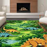 Dinosaur Themed Vibrant Safari Landscape(Green)