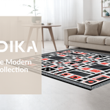 Ultra Soft Area Rug, Non Slip, Stain Resistant, Washable Area Rugs for Living Room, Bedroom, Striking Geometric Artful Arrangement(Black)