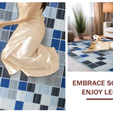 Ultra Soft Area Rug, Non Slip, Stain Resistant, Washable Area Rugs for Living Room, Bedroom, Elegant Abstract Tiled Pattern(Blue)
