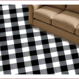 Ultra Soft Area Rug, Non Slip, Stain Resistant, Washable Area Rugs for Living Room, Bedroom, Classic Checkered Black and White Nursery Rug(Black)