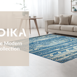 Ultra Soft Area Rug, Non Slip, Stain Resistant, Washable Area Rugs for Living Room, Bedroom, Chic Trellis Pattern with Blue Hues(Blue)