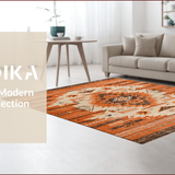 Ultra Soft Area Rug, Non Slip, Stain Resistant, Washable Area Rugs for Living Room, Bedroom, Rustic Vintage Aztec Influence(Orange)
