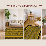 Ultra Soft Area Rug, Non Slip, Stain Resistant, Washable Area Rugs for Living Room, Bedroom, Stylish Nature-Inspired Graphic Rug(Gold)