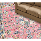 Ultra Soft Area Rug, Non Slip, Stain Resistant, Washable Area Rugs for Living Room, Bedroom, Sophisticated Soft Color Palette(Pink)