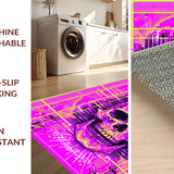 Ultra Soft Area Rug, Non Slip, Stain Resistant, Washable Area Rugs for Living Room, Bedroom, Chic Abstract Kiss Design(Pink)
