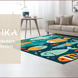 Ultra Soft Area Rug, Non Slip, Stain Resistant, Washable Area Rugs for Living Room, Bedroom, Whimsical Marine Creature Aesthetic(Blue)