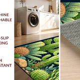 Whimsical Leafy Patterned Mat(Green)