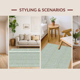 Ultra Soft Area Rug, Non Slip, Stain Resistant, Washable Area Rugs for Living Room, Bedroom, Subtle Earthy Trellis Pattern(Gray)