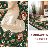 Ultra Soft Area Rug, Non Slip, Stain Resistant, Washable Area Rugs for Living Room, Bedroom, Serene Pastel Floral Arrangement(Green)