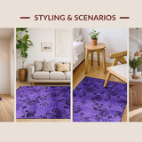 Ultra Soft Area Rug, Non Slip, Stain Resistant, Washable Area Rugs for Living Room, Bedroom, Stylish Gray and Purple Blend Decor(Purple)