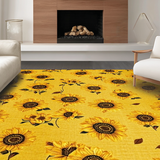 Ultra Soft Area Rug, Non Slip, Stain Resistant, Washable Area Rugs for Living Room, Bedroom, Playful Flower-Centric Visual Style(Yellow)